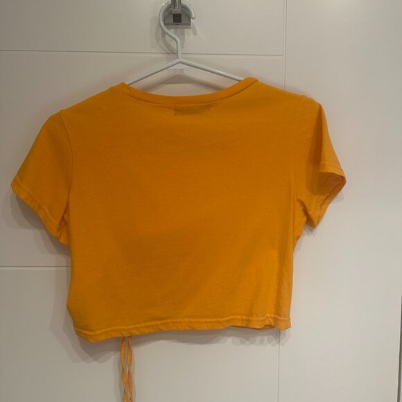 Bright Orange Cropped Baby Tee - Picture 2 of 2